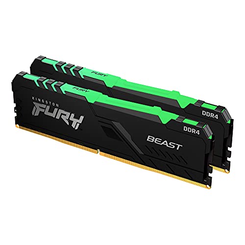 Kingston FURY Beast RGB 16GB (2x8GB) 3600MHz DDR4 CL17 Memoria para Ordenadores de sobremesa Kit de 2 KF436C17BBAK2/16