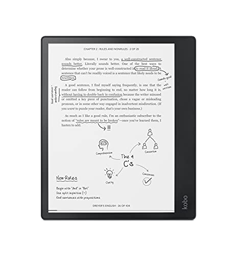 Kobo Elipsa Pack, eReader, Pantalla táctil antirreflejos de 10,3”, Función de Notas en eBooks, El Pack Incluye Stylus y SleepCover, Brillo Ajustable, Tecnología Carta E Ink, Memoria 32 GB, Negro