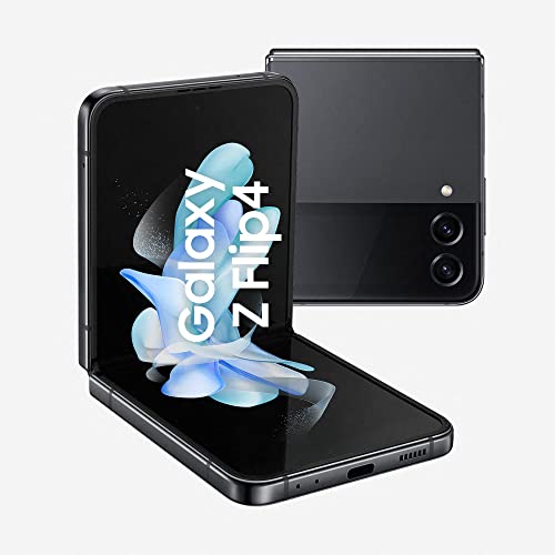 SAMSUNG Galaxy Z Flip4 Smartphone 5G, Sim Free Android Teléfono Plegable 256GB, Pantalla Dynamic AMOLED 2X 6.7/Super AMOLED 1.9" 1.2 Graphite 2022 [Versión Español]