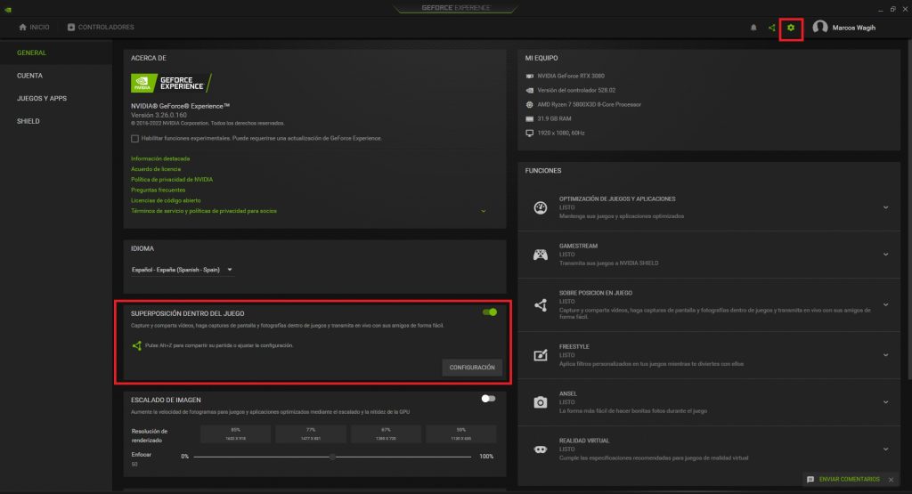 Cómo grabar la pantalla con NVIDIA GeForce Experience