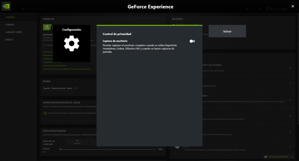 Cómo grabar la pantalla con NVIDIA GeForce Experience