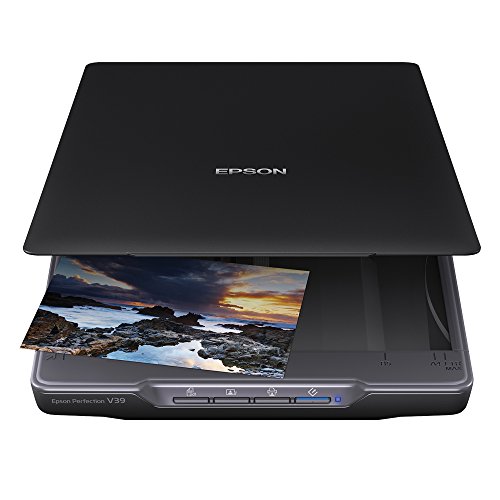 Epson Perfection V39 - Escáner fotográfico y de documentos (resolución óptica de escáner de 4800 ppp, A4, USB), color negro