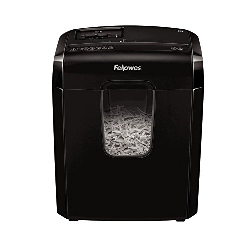 Fellowes 6C - Destructora trituradora de papel, corte en partículas, 6 hojas, negro