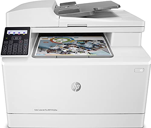 HP Color LaserJet Pro MFP M183fw 7KW56A, Impresora Láser Color Multifunción, Imprime, Escanea, Copia y Fax, Wi-Fi, Ethernet, USB 2.0 de alta velocidad, HP Smart App, Panel de control LCD, Blanca