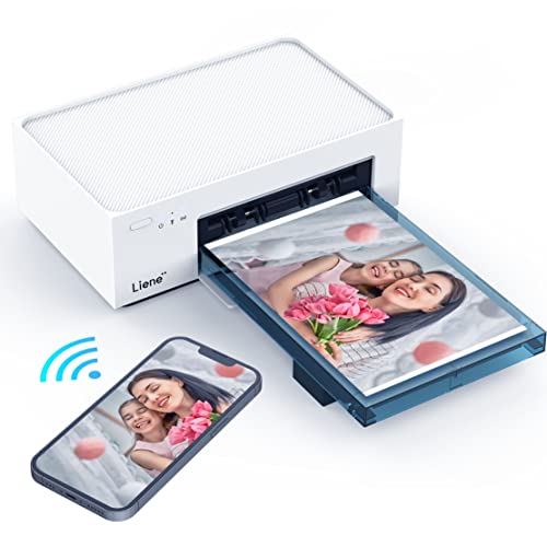 Impresora Fotos Movil, Liene Impresora Fotográfica Portátil WiFi con 20 Papeles 10x15cm, Impresión Fotos de Calidad Instantánea para Smartphone/PC, 300PPP Sublimación Térmica, Conexión WiFi Estable