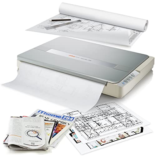 Plustek A3 Flatbed Scanner OS 1180: 11.7x17 Tamaño de escaneo de gran formato para planos y documentos. Diseño para Biblioteca, Escuela y Soho. Escaneo A3 por 9 segundos, compatible con Mac y PC
