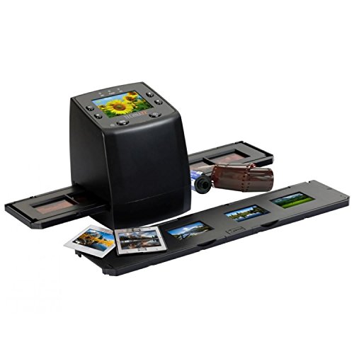 Technaxx DigiScan DS-02 - Escáner para películas en negativo y diapositivas (ranura para tarjeta SD, pantalla TFT de 6,1 cm (2,4 pulgadas), USB 2.0), color negro