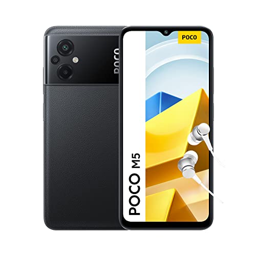 Xiaomi POCO M5 - Smartphone de 4+64GB, Pantalla de 6.58” 90Hz FHD+ DotDrop, MediaTek Helio G99, Triple Cámara de 50MP con IA, 5000mAh, NFC, Negro (Versión ES + 3 años de garantía)