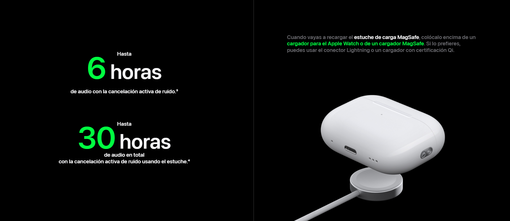 AirPods Pro 2 vs. AirPods Pro. Imagen de la web oficial de Apple.