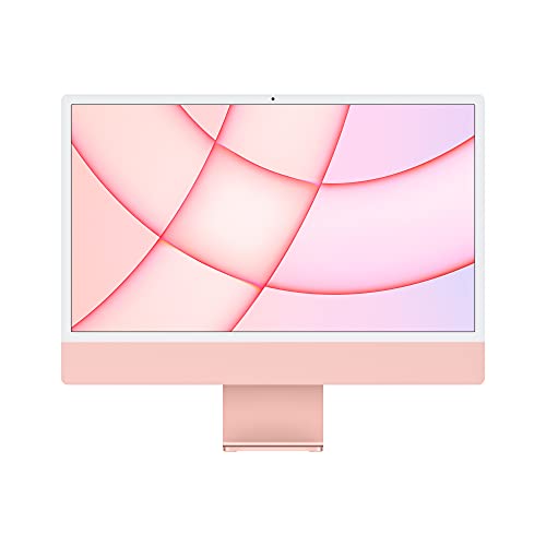 Apple 2021 iMac (de 24 pulgadas, Chip M1 de Apple con CPU de ocho núcleos y GPU de ocho núcleos, cuatro puertos, 8 GB RAM, 256 GB) - Rosa