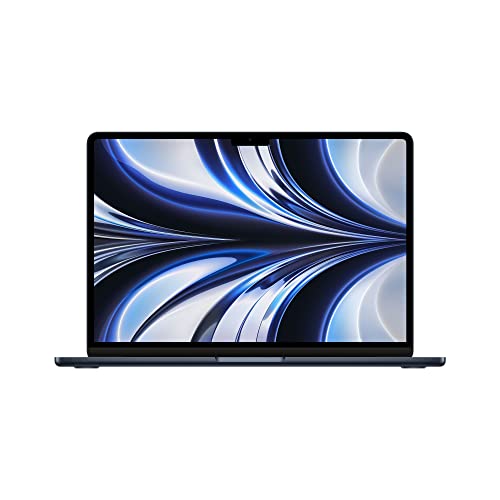 Apple 2022 Ordenador Portátil MacBook Air con Chip M2 Pantalla Liquid Retina de 13,6 Pulgadas, 8GB de RAM, 256 GB de Almacenamiento SSD, Teclado retroiluminado, Color Negro Noche