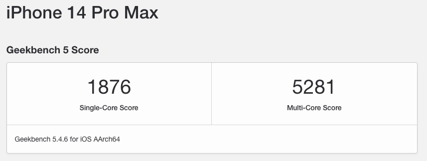 geekbench iPhone 14 Pro Max