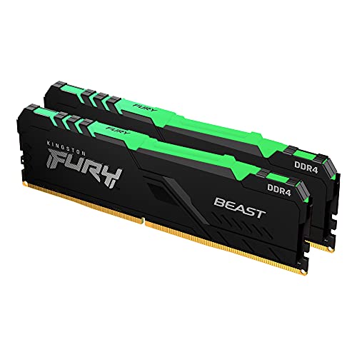 Kingston FURY Beast RGB 16GB (2x8GB) 3200MHz DDR4 CL16 Memoria para Ordenadores de sobremesa Kit de 2 KF432C16BBAK2/16