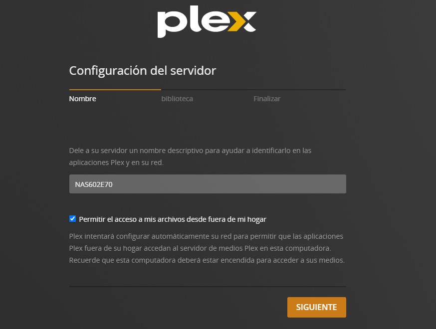 Configuración Plex
