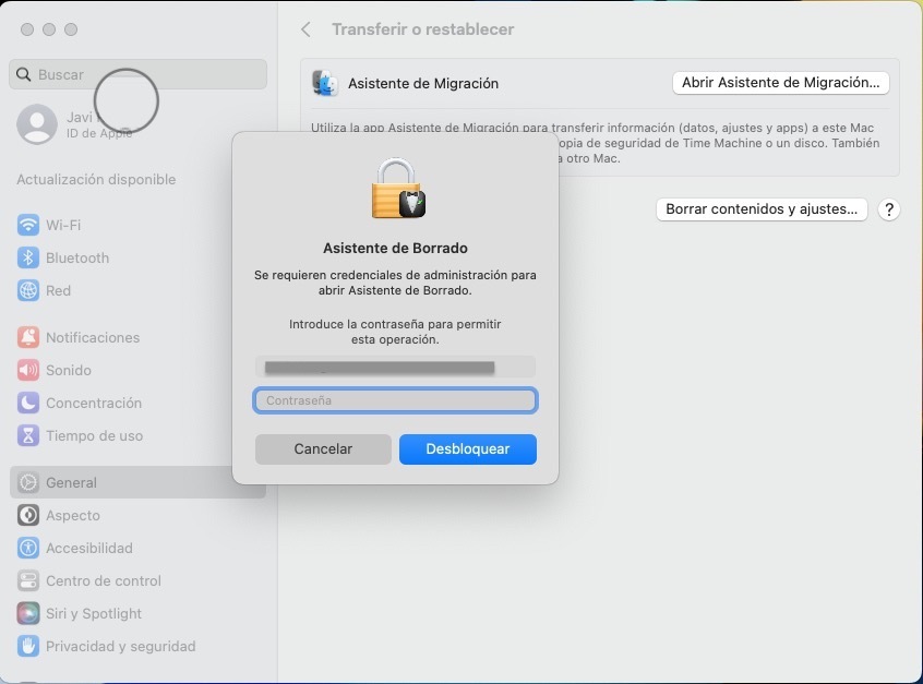 Contraseña en MacOS