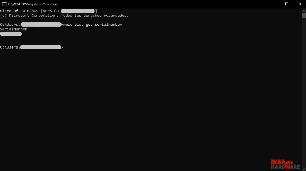 número de serie en windows a través de comandos