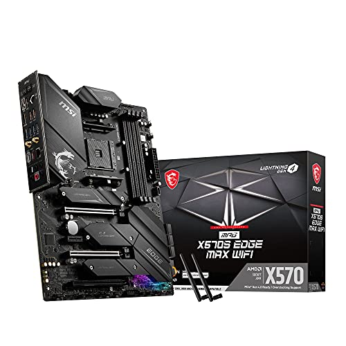 MSI MPG X570S EDGE MAX WIFI Placa Base ATX - Admite Procesadores Ryzen Serie 5000, AM4 - Mystic Light, 75A VRM, DDR4 Boost (5300+MHz/OC), 2x PCIe 4.0 x16, 3x M.2 Gen4 x4, Wi-Fi 6E