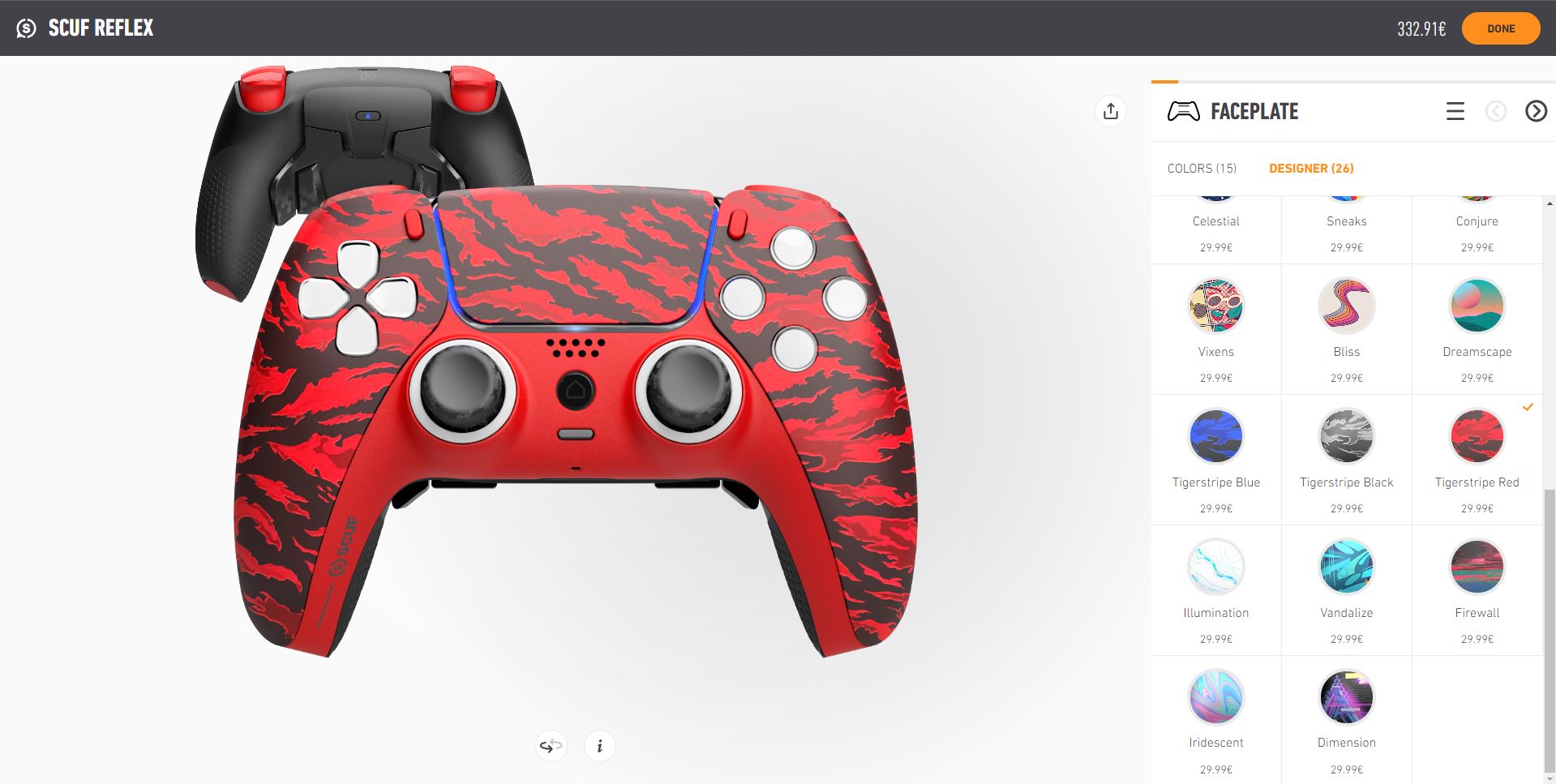 Personalización web Scuf Reflex Pro