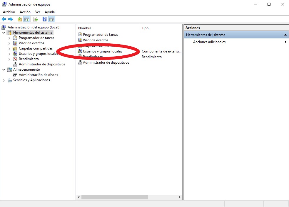 Usuarios y grupos locales