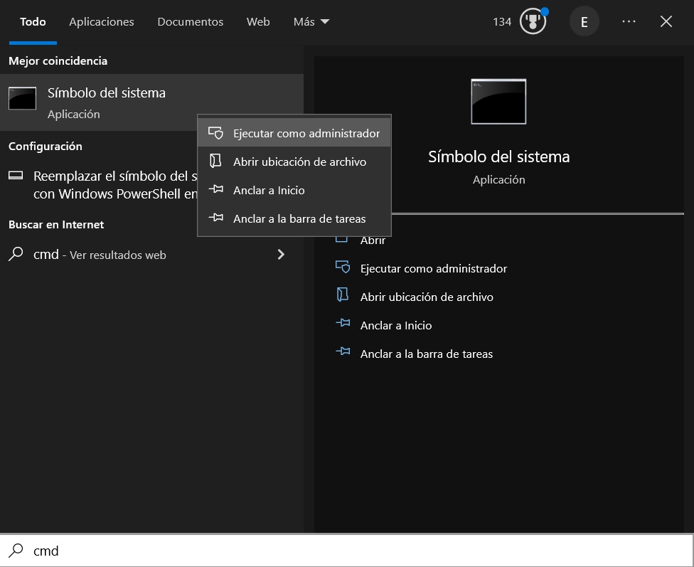 Pasos para configurar una dirección IP con CMD en Windows