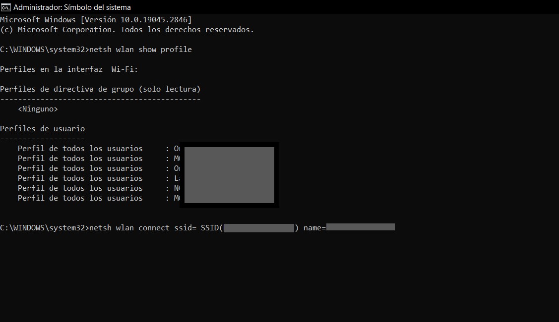 Pasos para conectarte al WiFi con comandos CMD