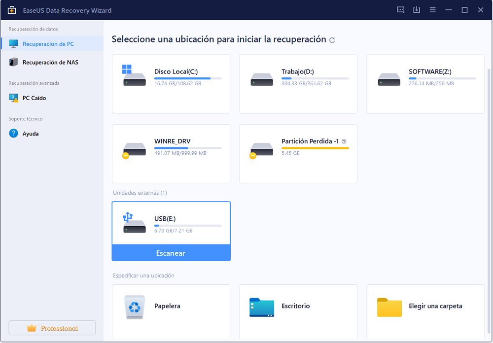 recuperar archivos de USB