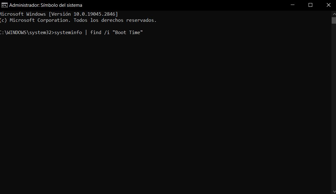 Consulta la fecha del último reinicio con comandos CMD