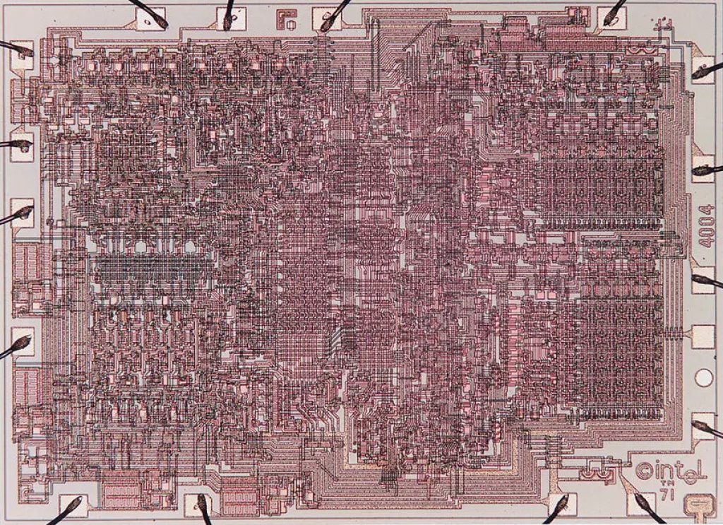 transistores dieshot 4004 CPU Intel