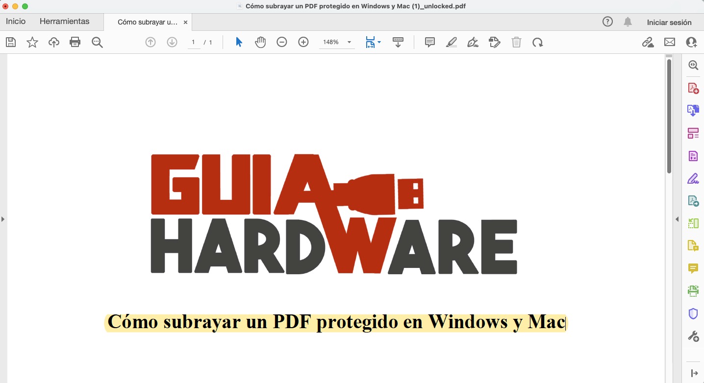 Cómo subrayar un PDF bloqueado