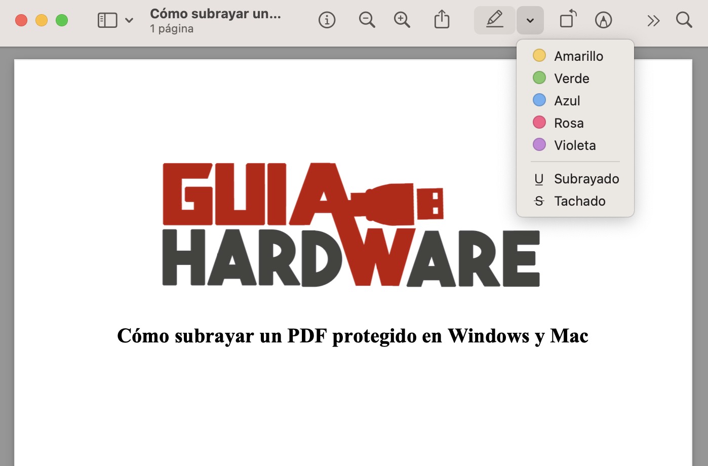 Cómo subrayar un PDF bloqueado