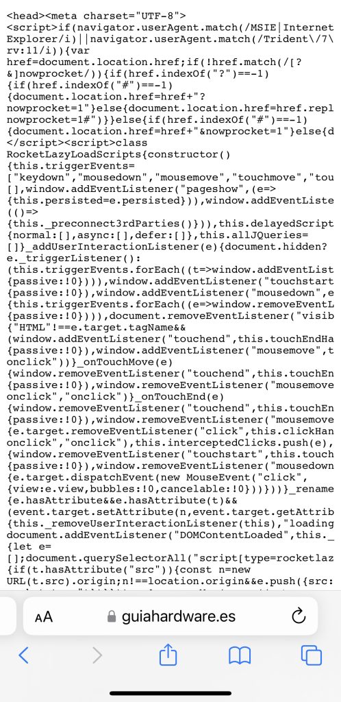 Cómo ver el código fuente de una página web desde un iPhone