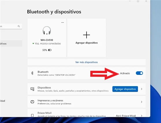 Apaga y enciende el bluetooth