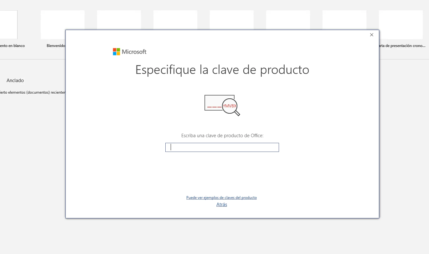 clave producto Office
