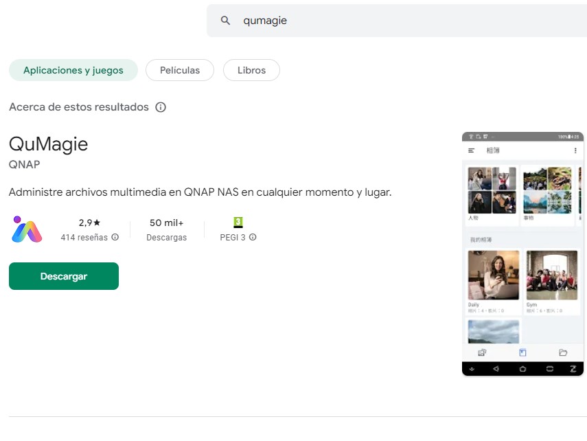 Qumagie en Google Play Store