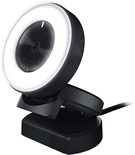 Razer Kiyo - Cámara de transmisión con anillo de luz (cámara web USB, vídeo HD 720p, 60 FPS, compatible con Open Broadcaster Sofware, Xsplit, autofoco, clip de cámara, conexión para trípode) Negro