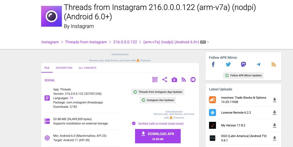 Truco para Instalar Threads de Instagram en España y Europa