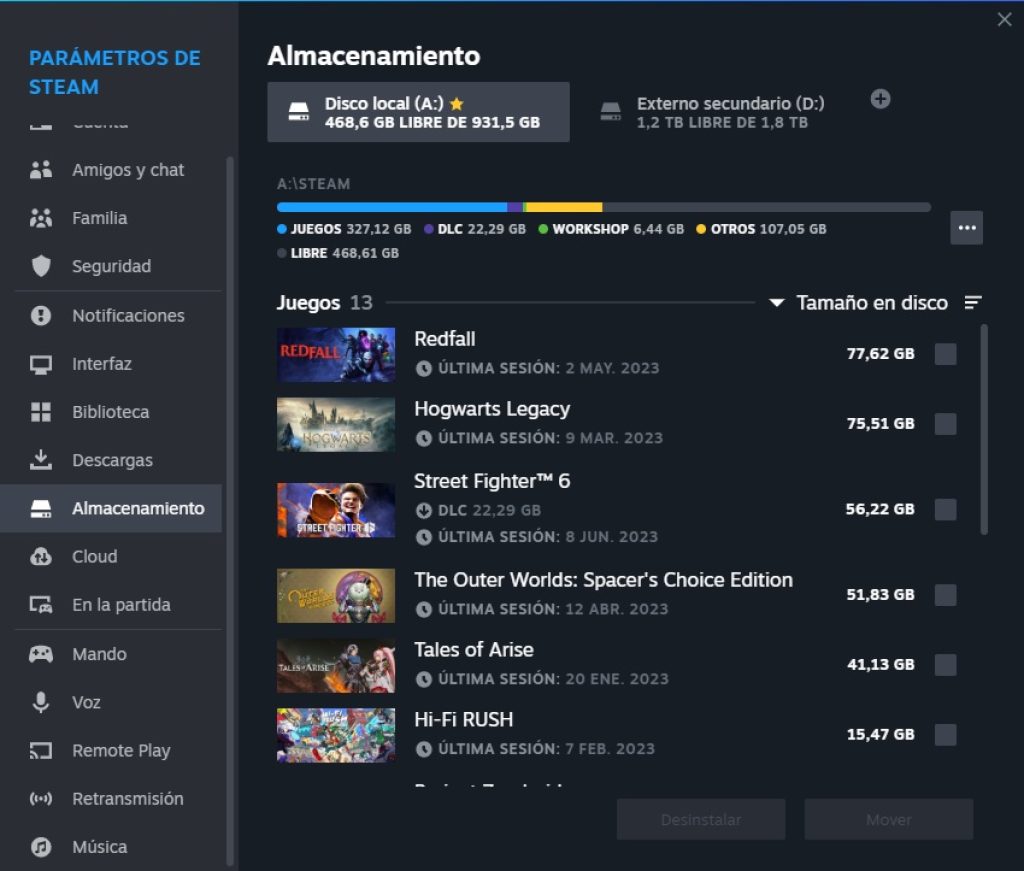 Cómo mover tus juegos de Steam a otro disco duro sin tener que reinstalarlos