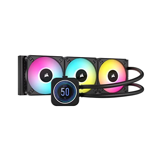 Corsair iCUE H150i Elite LCD XT Refrigerador Líquido para CPU - Pantalla IPS LCD - Tres Ventiladores AF120 RGB Elite - Radiador de 360 mm - Intel® LGA 1700 y AMD® AM5, Entre Otros - Negro