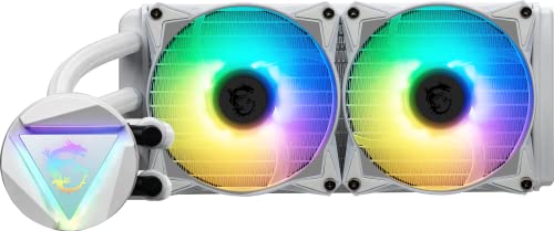 MSI MAG CORELIQUID 240R V2 Refrigeración Líquida CPU AIO - Blockhead ARGB Giratorio, Bomba de Radiador Integrada, Flujo Dividido, Tubería a Prueba de Evaporación, Admite AMD e Intel