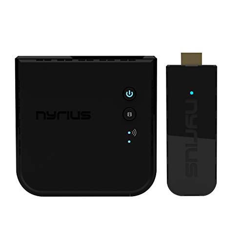 Nyrius ARIES Pro+ Transmisor y receptor de video HDMI inalámbrico para transmitir video de 1080p hasta 120 pies desde el ordenador portátil, PC, caja de cable, consola de juegos, cámara DSLR a un