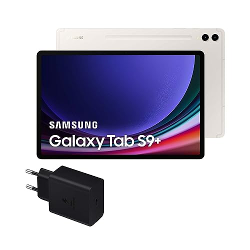 Samsung Galaxy Tab S9+, 512 GB, WiFi + Cargador 45W - Tablet Android, Ranura MicroSD, S Pen Incluido, Beige (Versión Española)