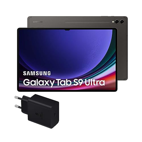 Samsung Galaxy Tab S9 Ultra, 256 GB, WiFi + Cargador 45W - Tablet Android, Ranura MicroSD, S Pen Incluido, Gris (Versión Española)