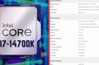 Intel Core i7-14700KF en geekbench
