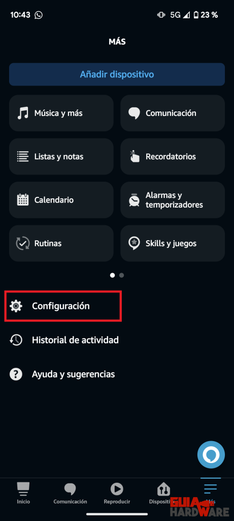 Configuración Alexa