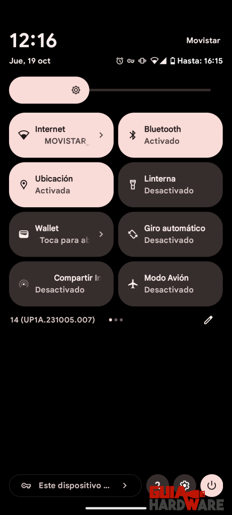 Ajustes rápidos Android 14