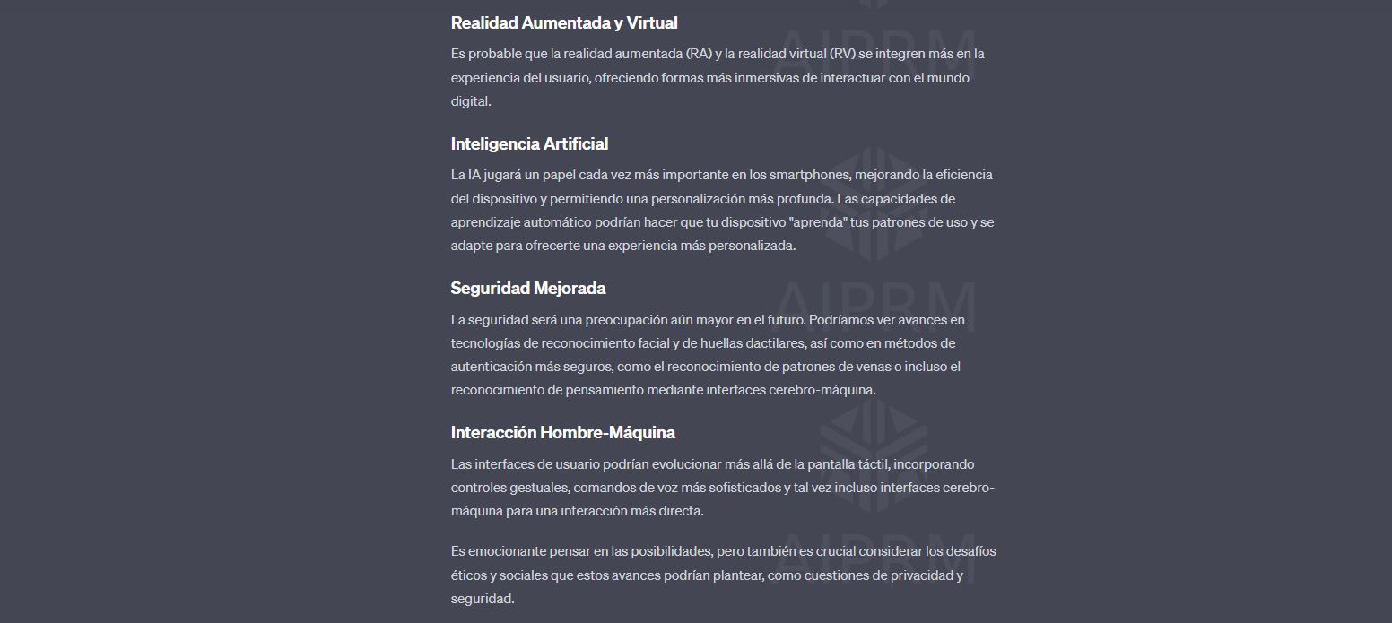 Chat GPT, opinión sobre el futuro de los móviles
