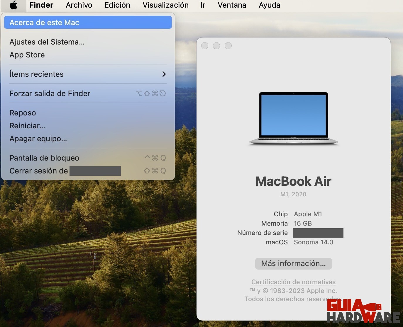 Acerca de este Mac en MacBook Air