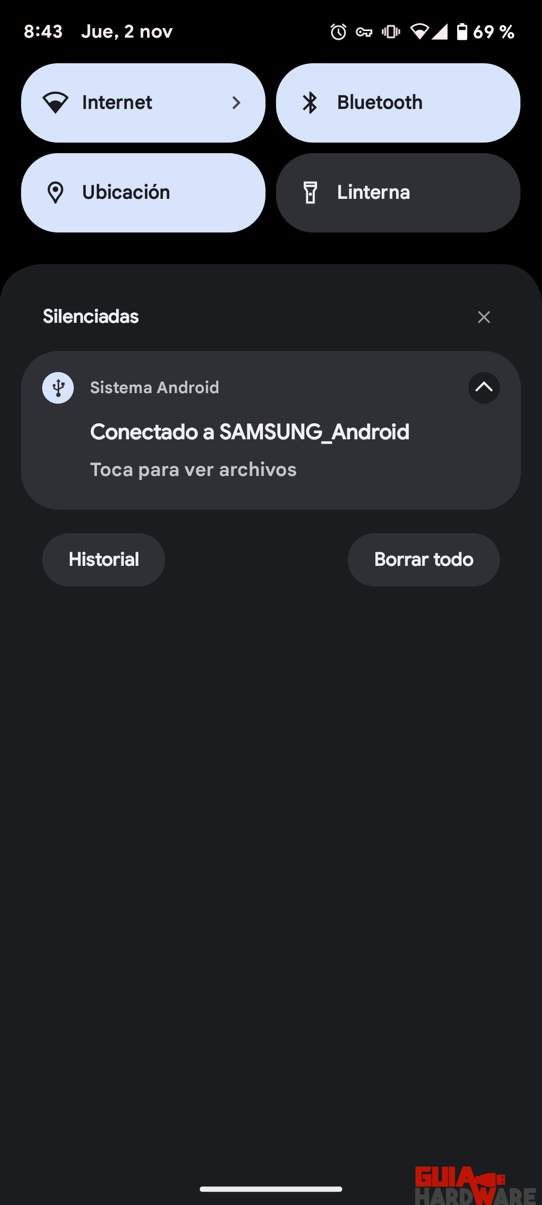 Smartphone conectado a tablet