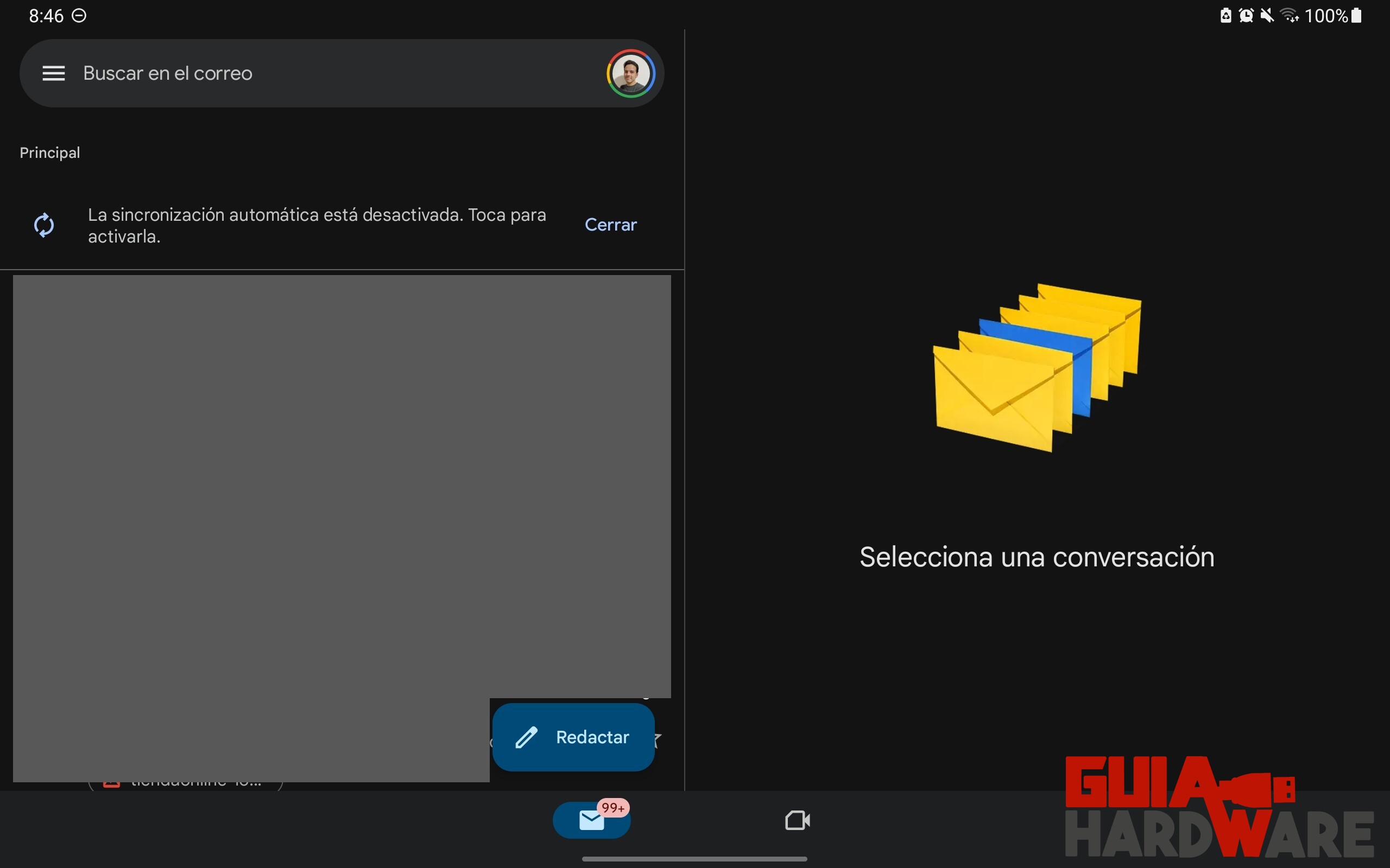 Gmail en tablet