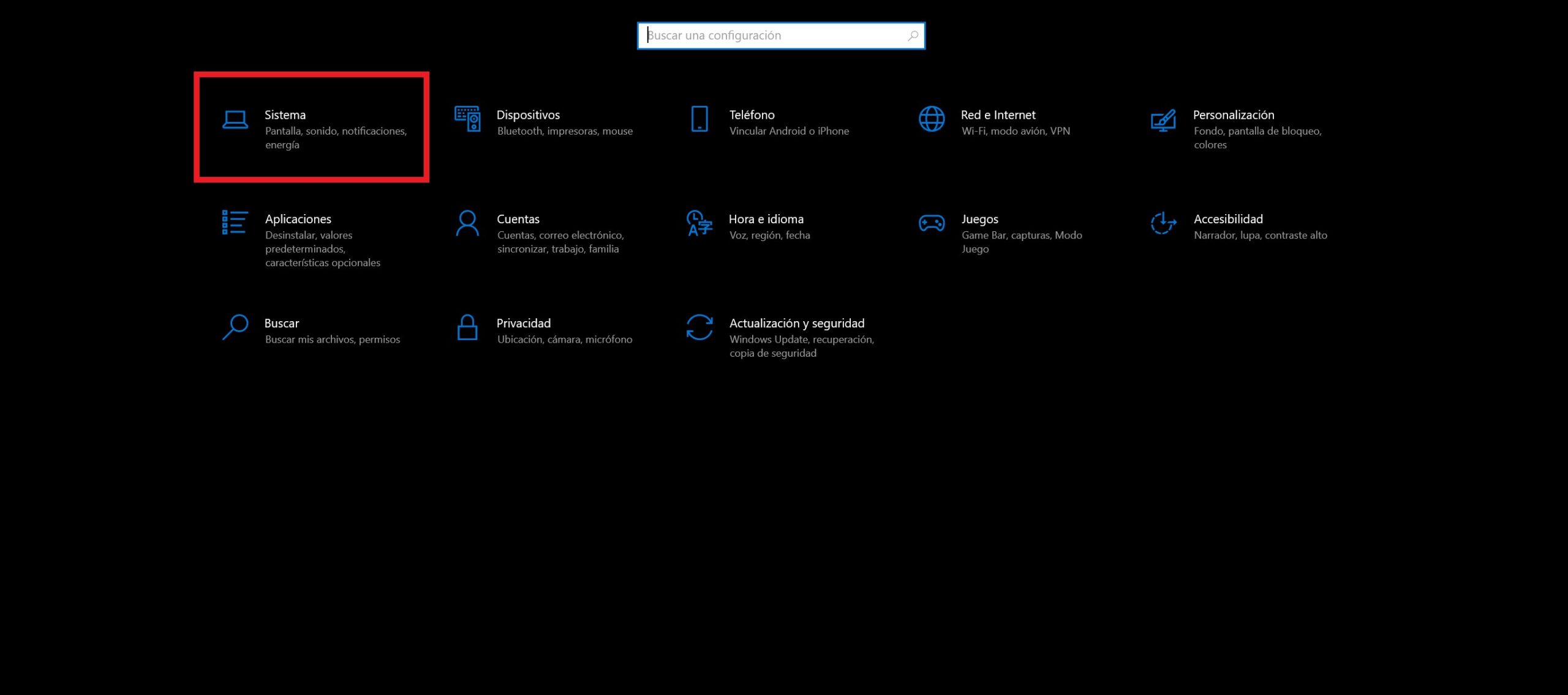 Configuración de Windows